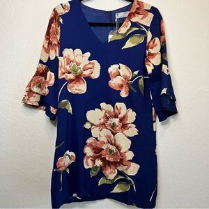 BELONGSCI floral navy blue dress NWT 🌺 size small